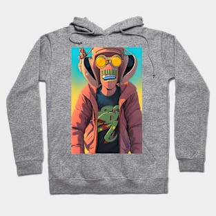 Colorful robotic boy in clothes Hoodie